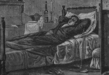 Гравюра К. Ольшевского с рисунка К. Тихомирова “Обломов”. 1883